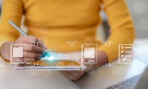 Person signing a document electronically